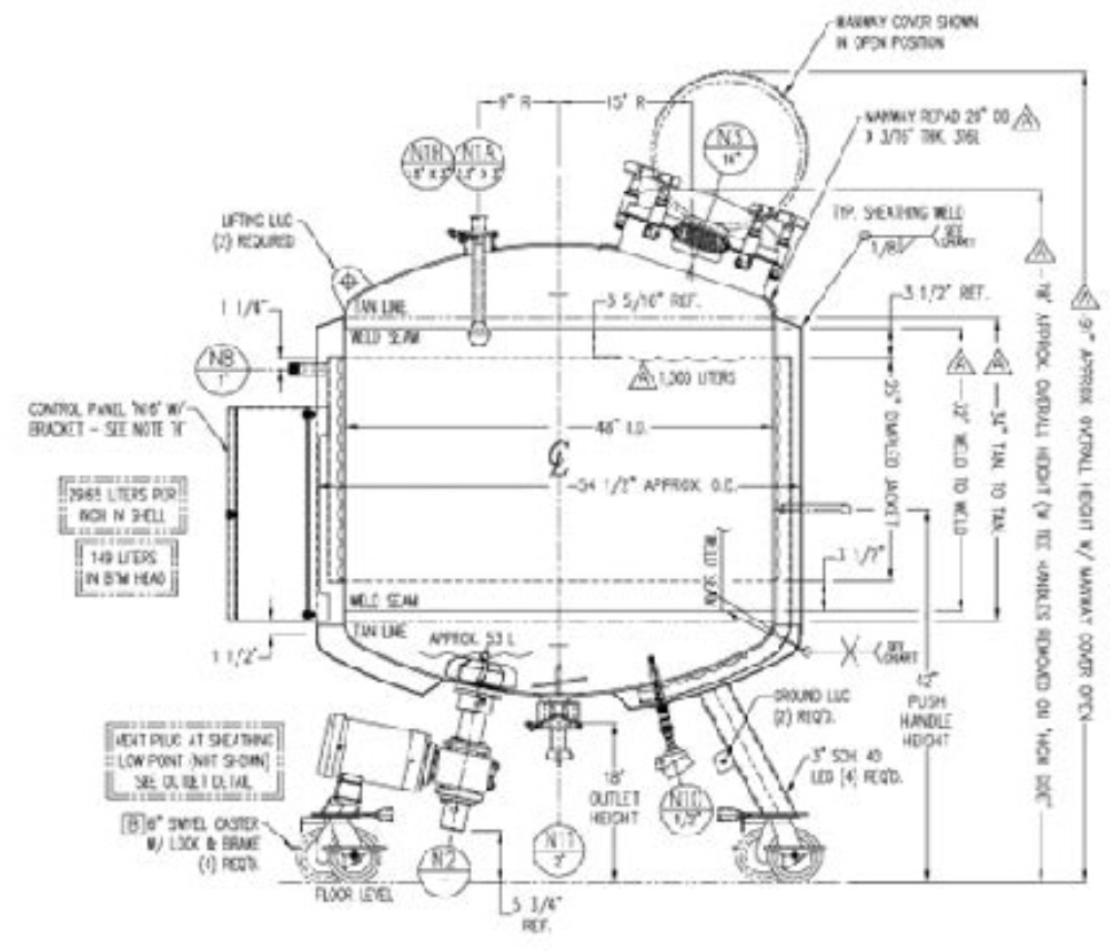 Image of 1000 Liter Feldmeier Stainless Steel Vessel